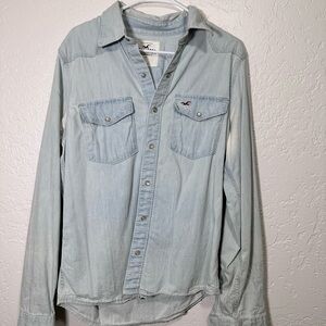 Hollister Light Blue Casual Button Down Shirt
